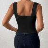 Women's Basic Solid Crop Tank Top, Casual Stretchy Sleeveless Tank Top, Casual Every Day Tops, Women's Clothing